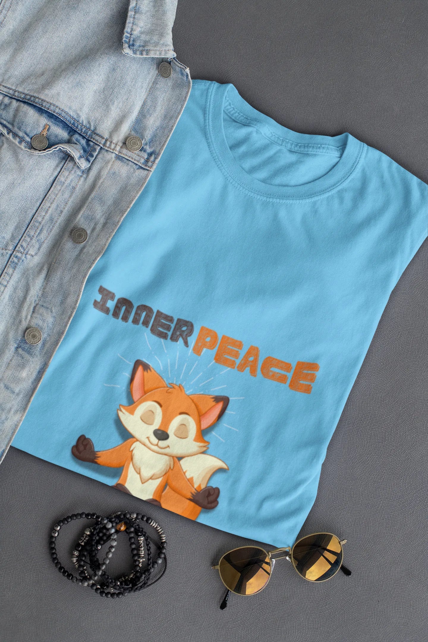 "Inner Peace Fox T-Shirt – Meditating Cartoon Vibes Graphic Tee for Calm Souls" | Women’s T-shirt for Cartoon Lovers