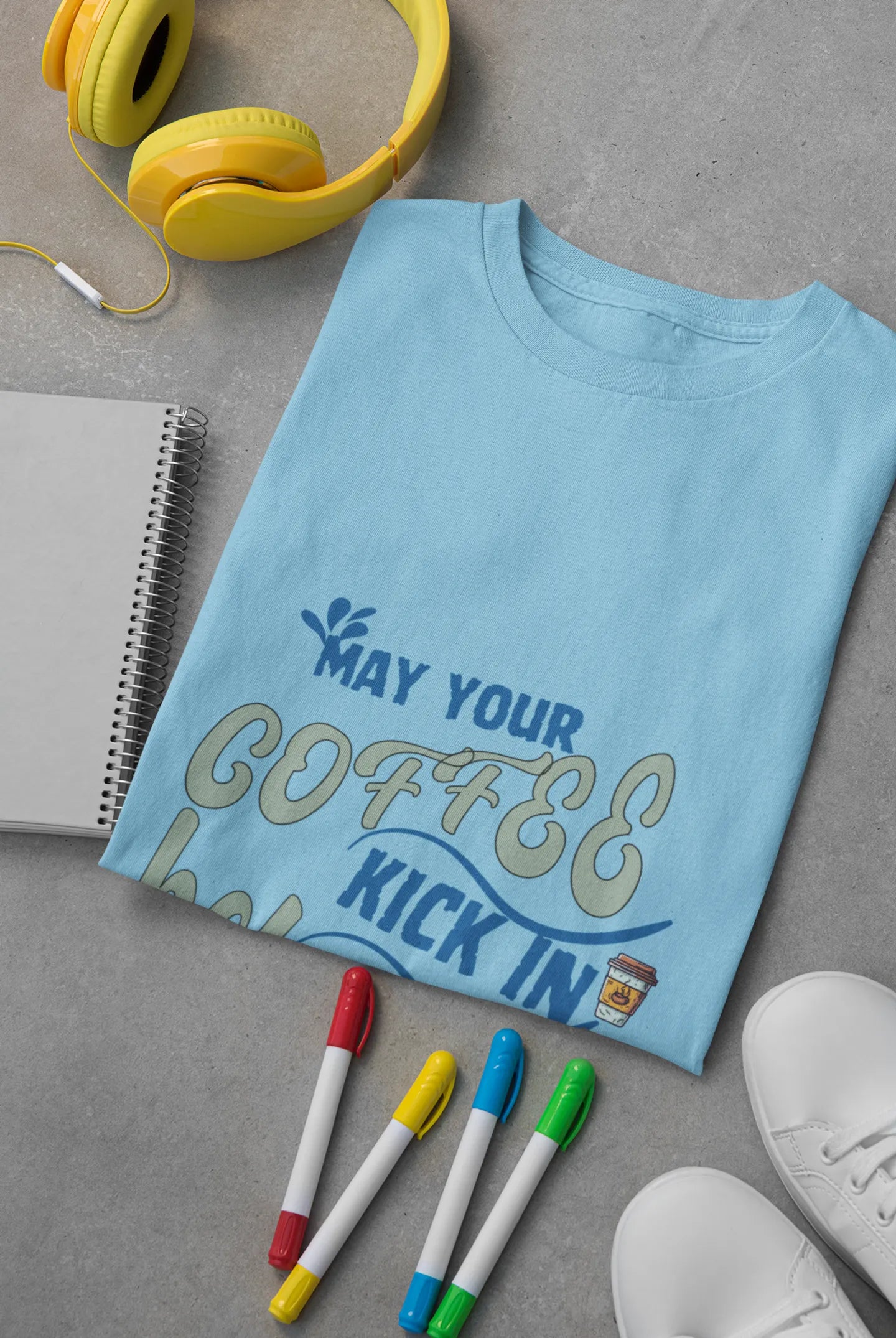 "May Your Coffee Kick In Before Reality Does" | Men’s Coffee Lovers T-shirt