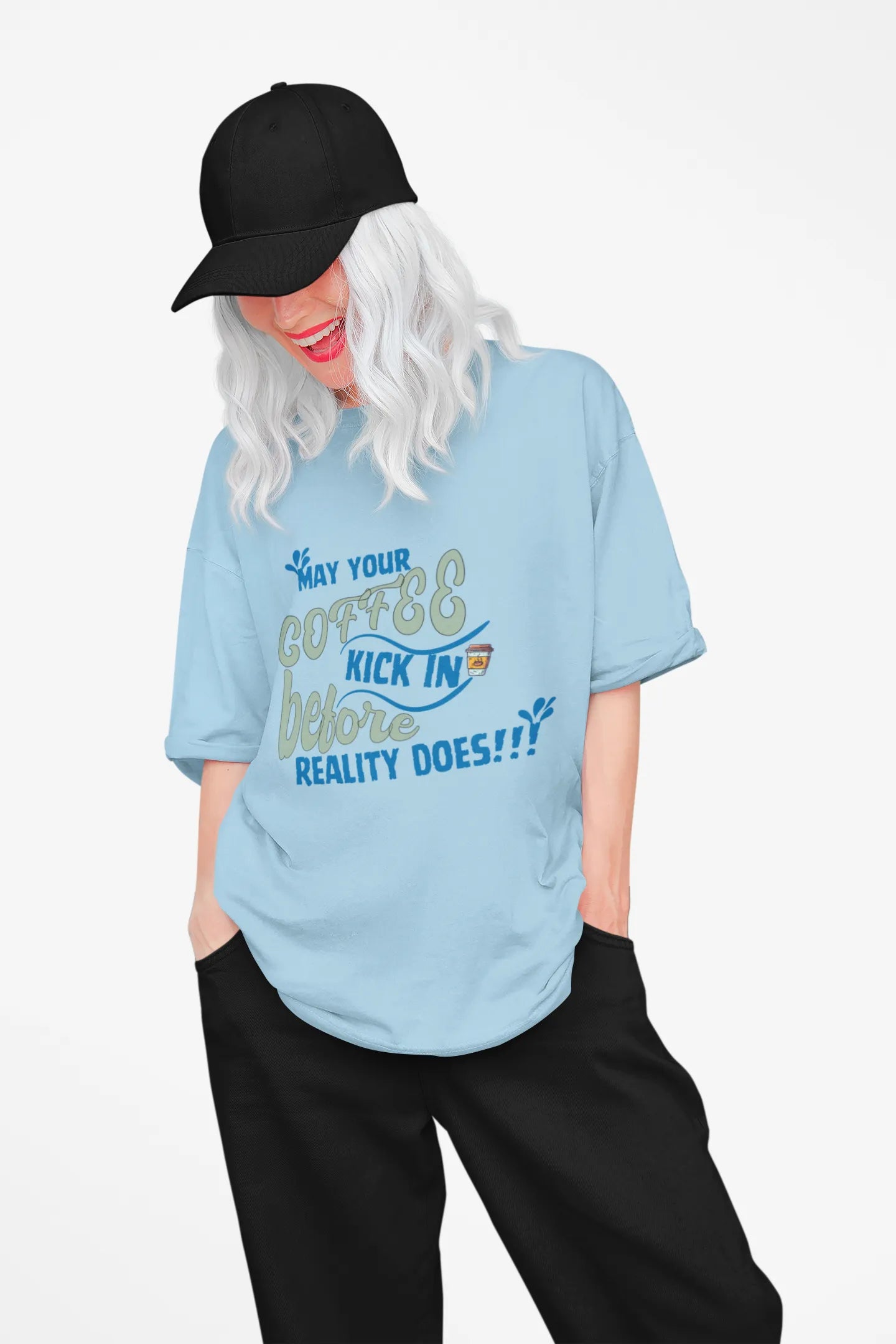 "May Your Coffee Kick In Before Reality Does" | Women’s Coffee Lovers T-shirt