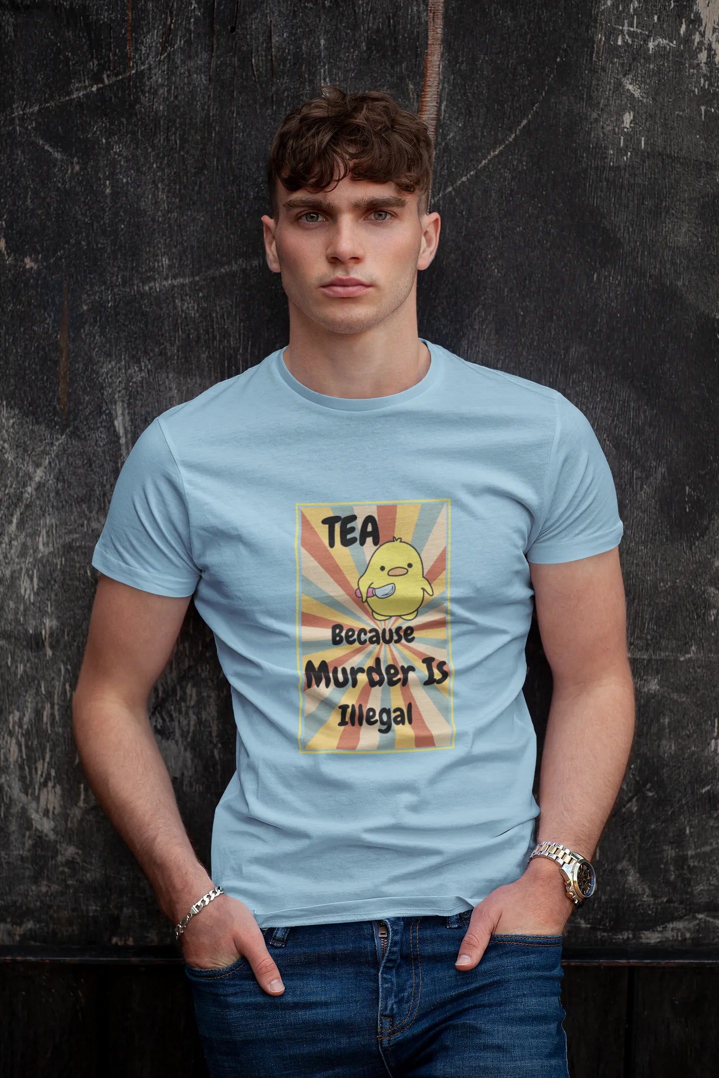 "Tea - Because Murder is Illegal" | Men’s T-shirt for Tea Lovers