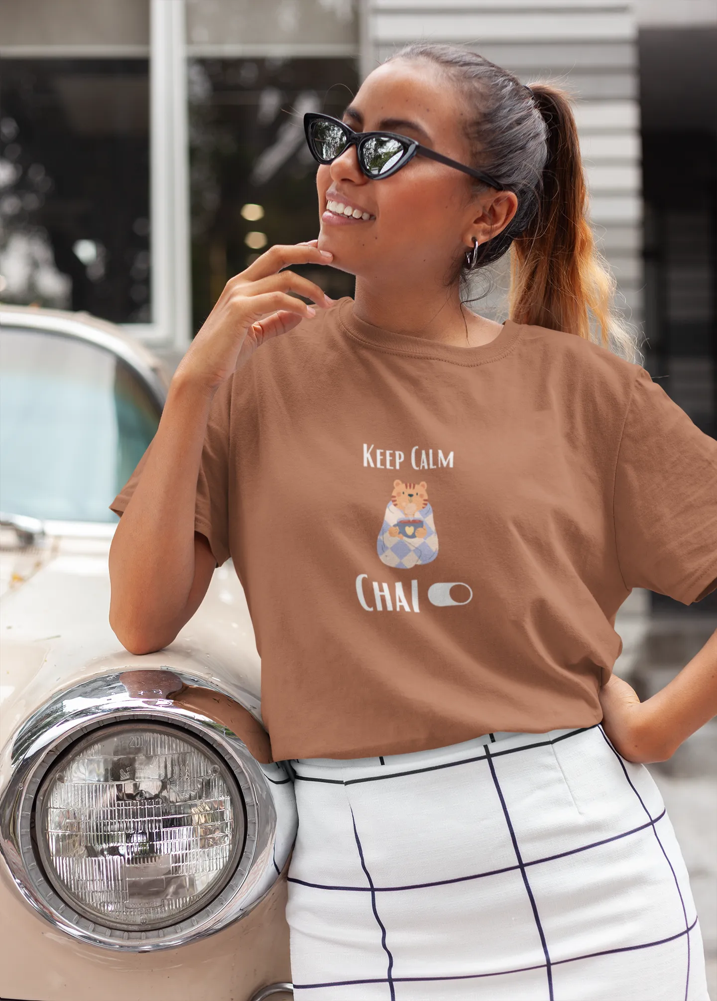"Keep Calm_Chai" | Women 's T-Shirt for Tea Lovers