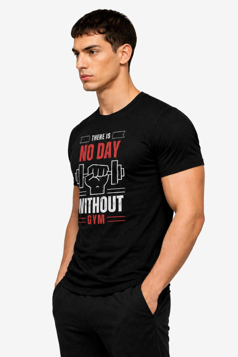 No Day Without Gym | Men's Black T-shirt | Muscle and Mind