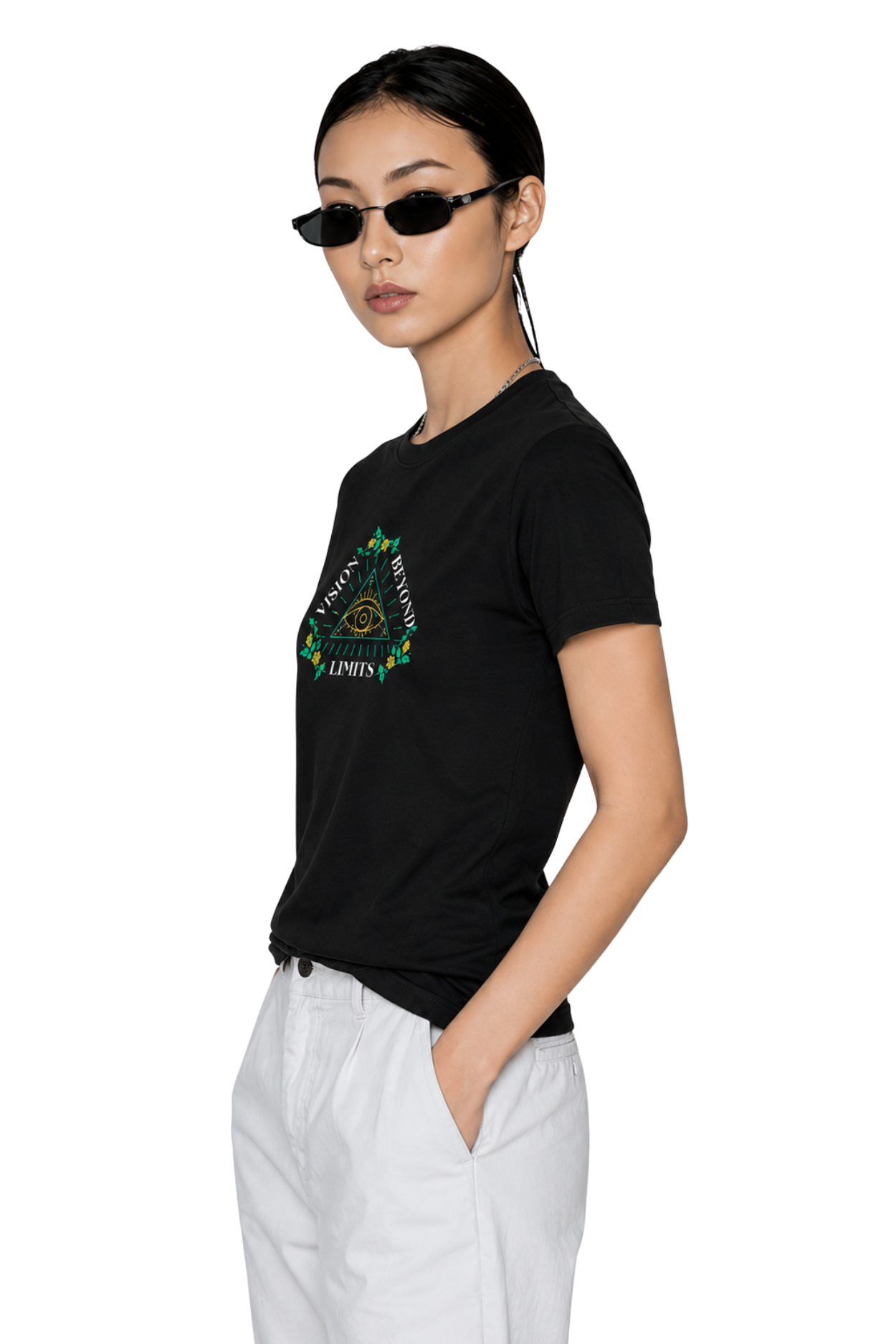 Vision Beyond Limits | Women's Black T-shirt | Motivational