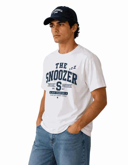 The snoozer | Men's Off-White T-shirt | The Sibling Edit