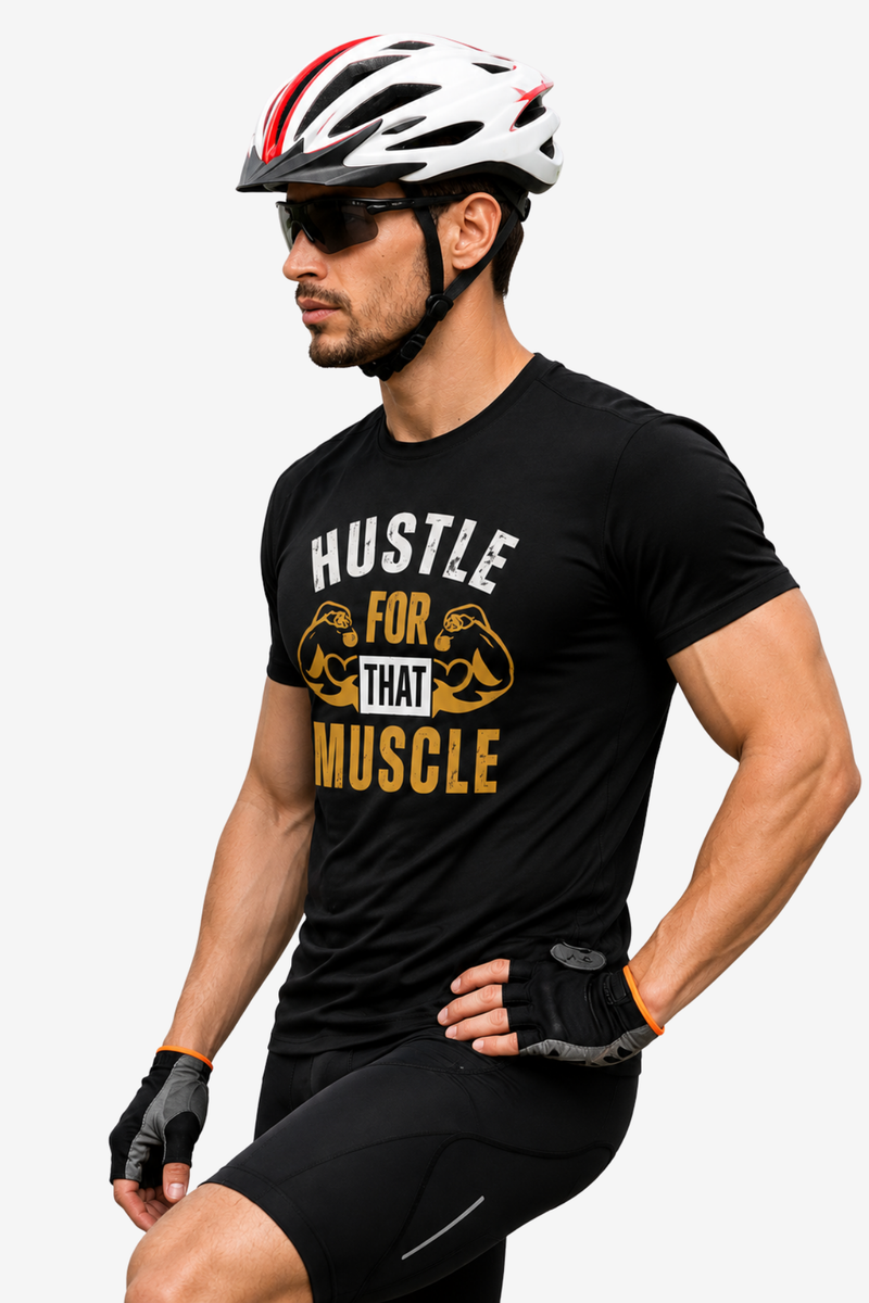 Hustle For That Muscle | Men's Black T-shirt | Muscle and Mind