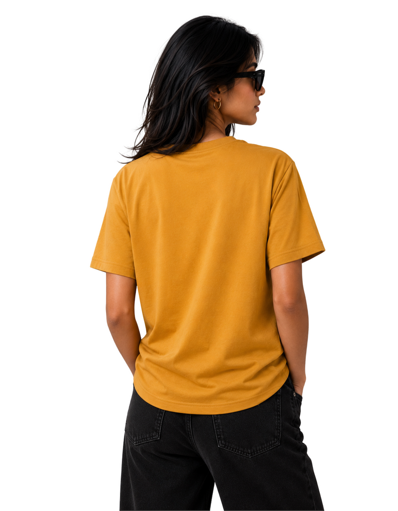Unbothered | Women's Mustard T-shirt | The Sibling Edit