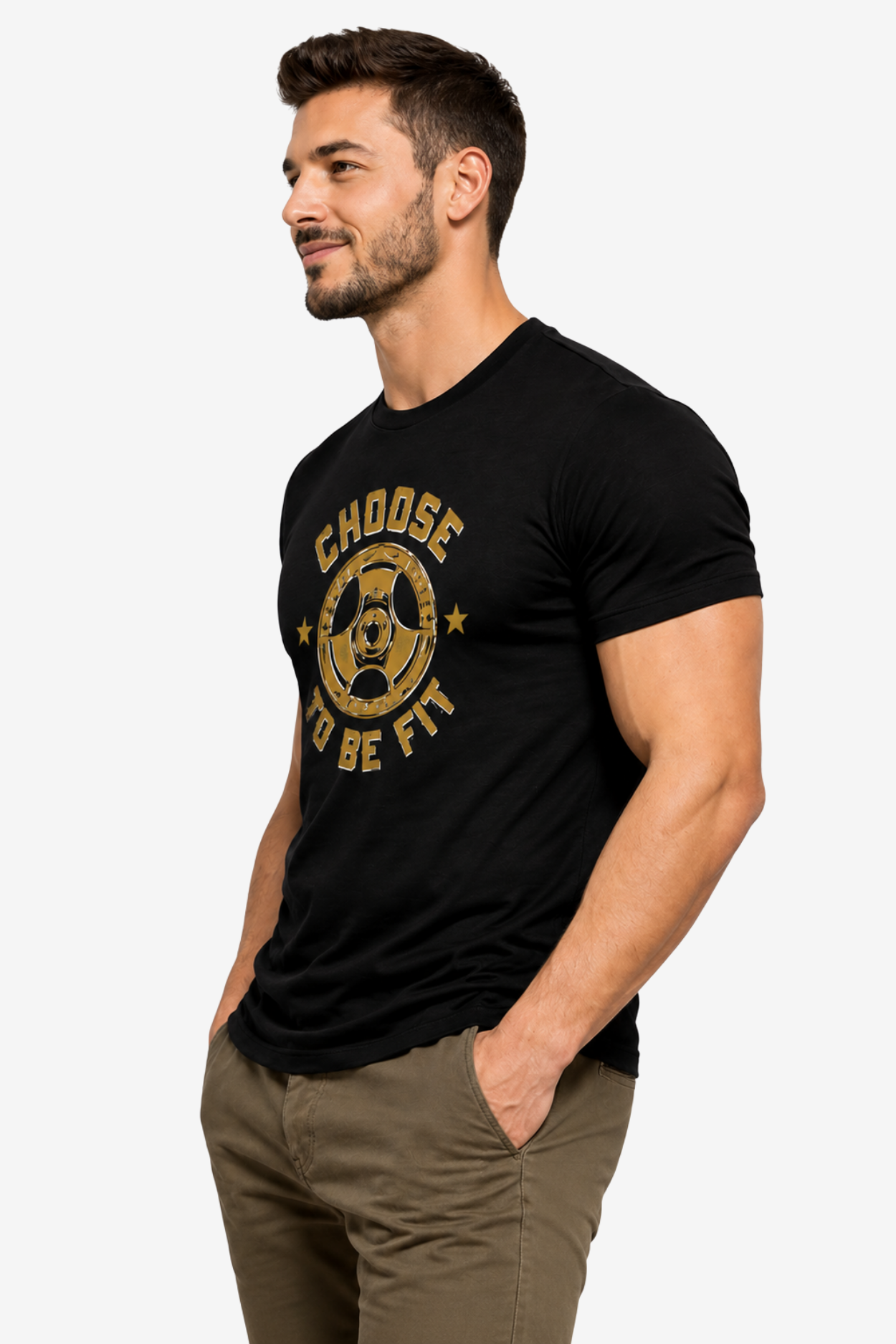 Choose To Be Fit | Men's Black T-shirt | Muscle and Mind