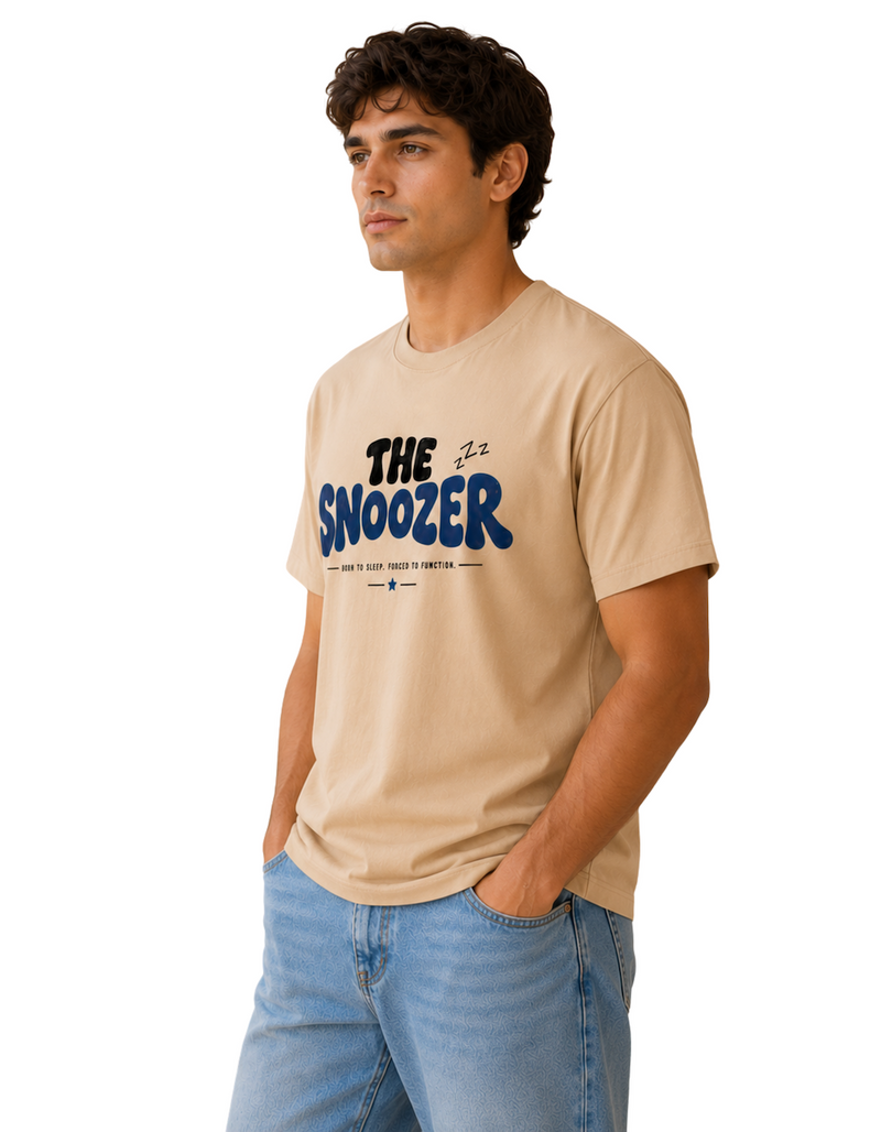 The snoozer | Men's Peach T-shirt | The Sibling Edit