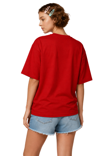 Oni Mask | Women's Red T-shirt | Cartoon
