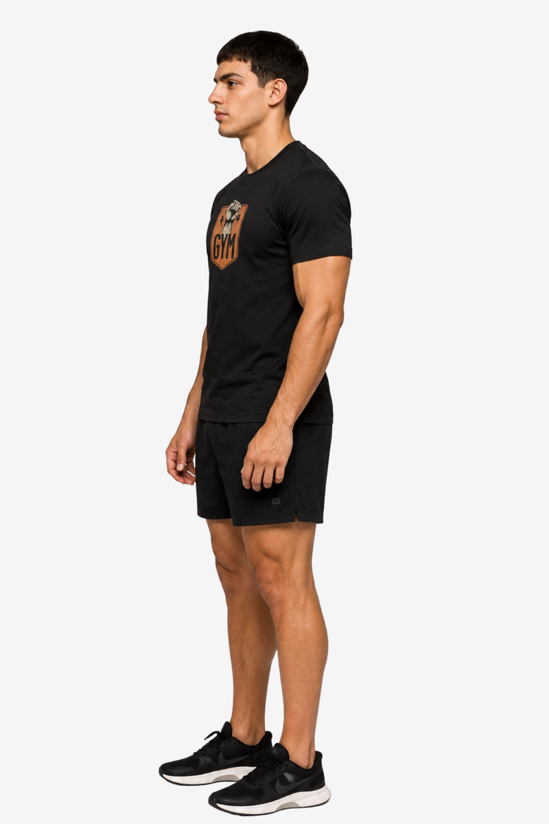 Gym Badge | Men's Black T-shirt | Muscle and Mind