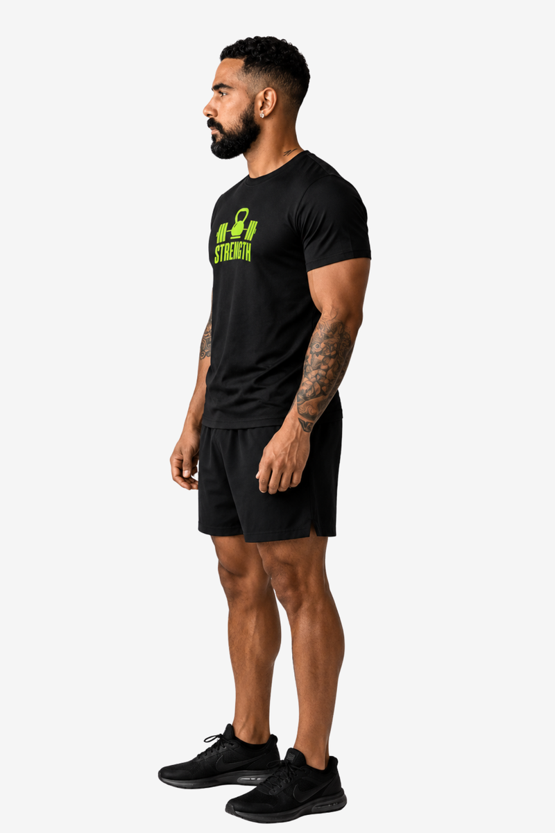 Strength Mode | Men's Black T-shirt | Muscle and Mind