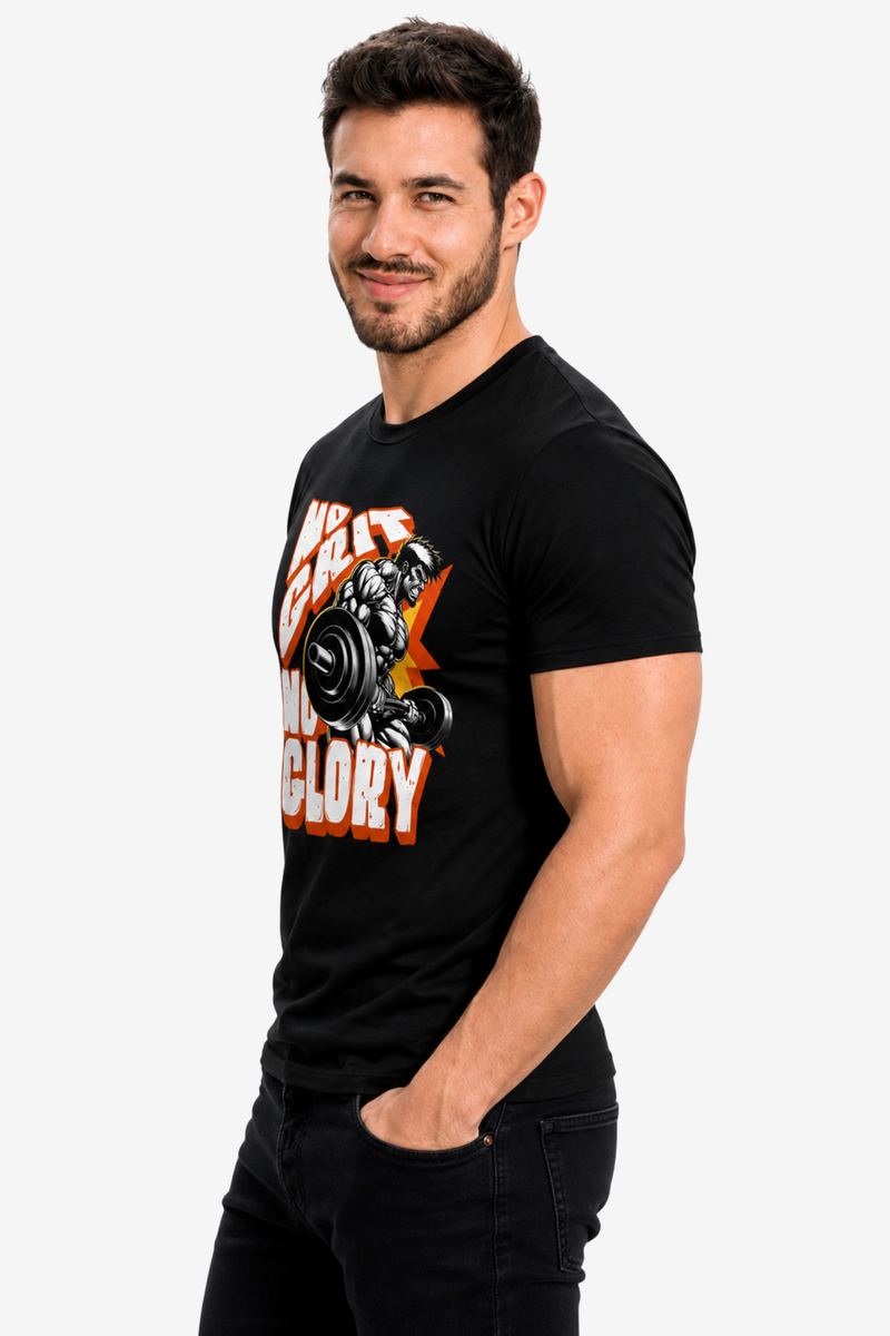 No Grit No Glory | Men's Black T-shirt | Muscle and Mind