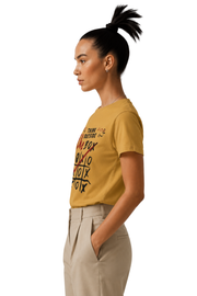 Think Outside | Women's Mustard T-shirt | Motivational