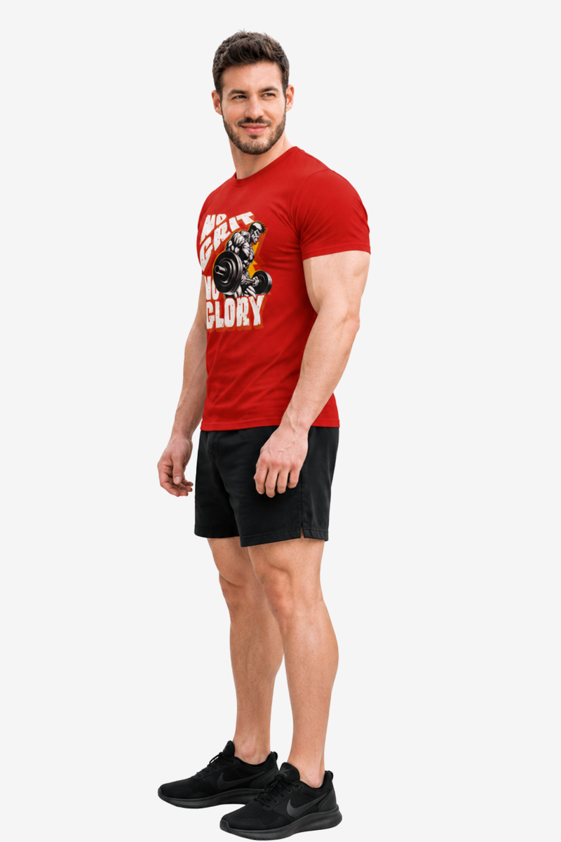 No Grit No Glory | Men's Red T-shirt | Muscle and Mind