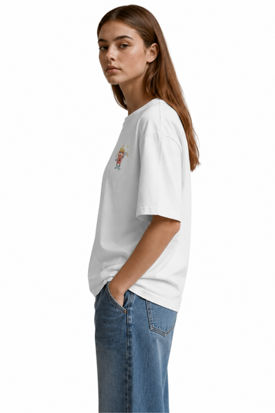 Movie Time | Women's Off-White T-shirt | Cartoon