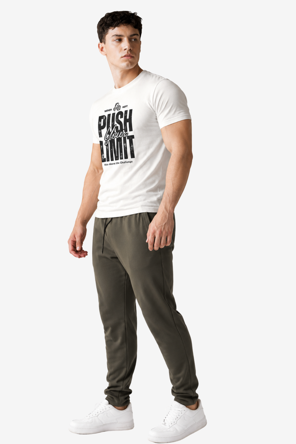 Push Your Limit | Men's Off-White T-shirt | Muscle and Mind