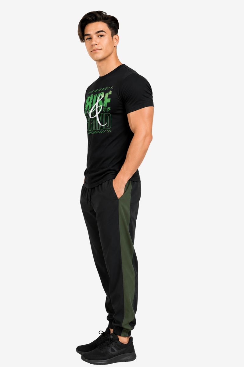 Rise & Grind | Men's Black T-shirt | Muscle and Mind