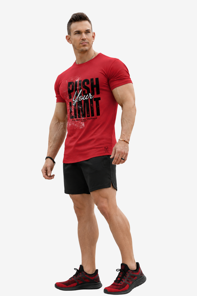 Push Your Limit | Men's Red T-shirt | Muscle and Mind