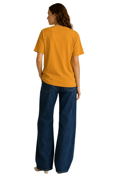 Lazy Bean | Women's Mustard T-shirt | Cartoon