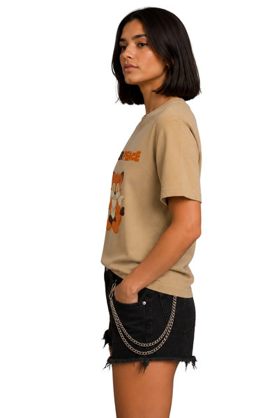 Inner Peace | Women's Beige T-shirt | Cartoon