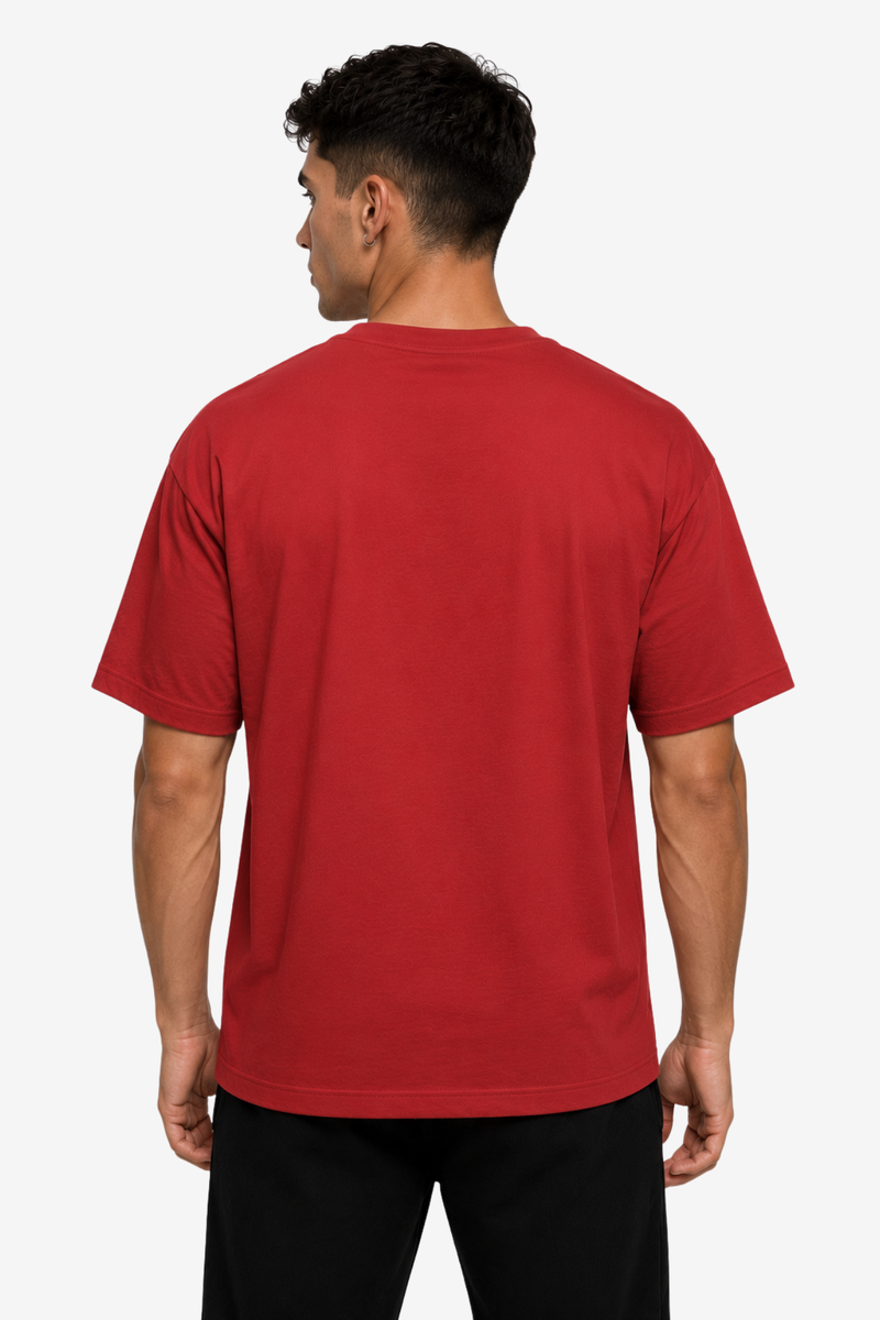Red men’s T-shirt with You Look Good in Muscles gym quote and weightlifter artwork