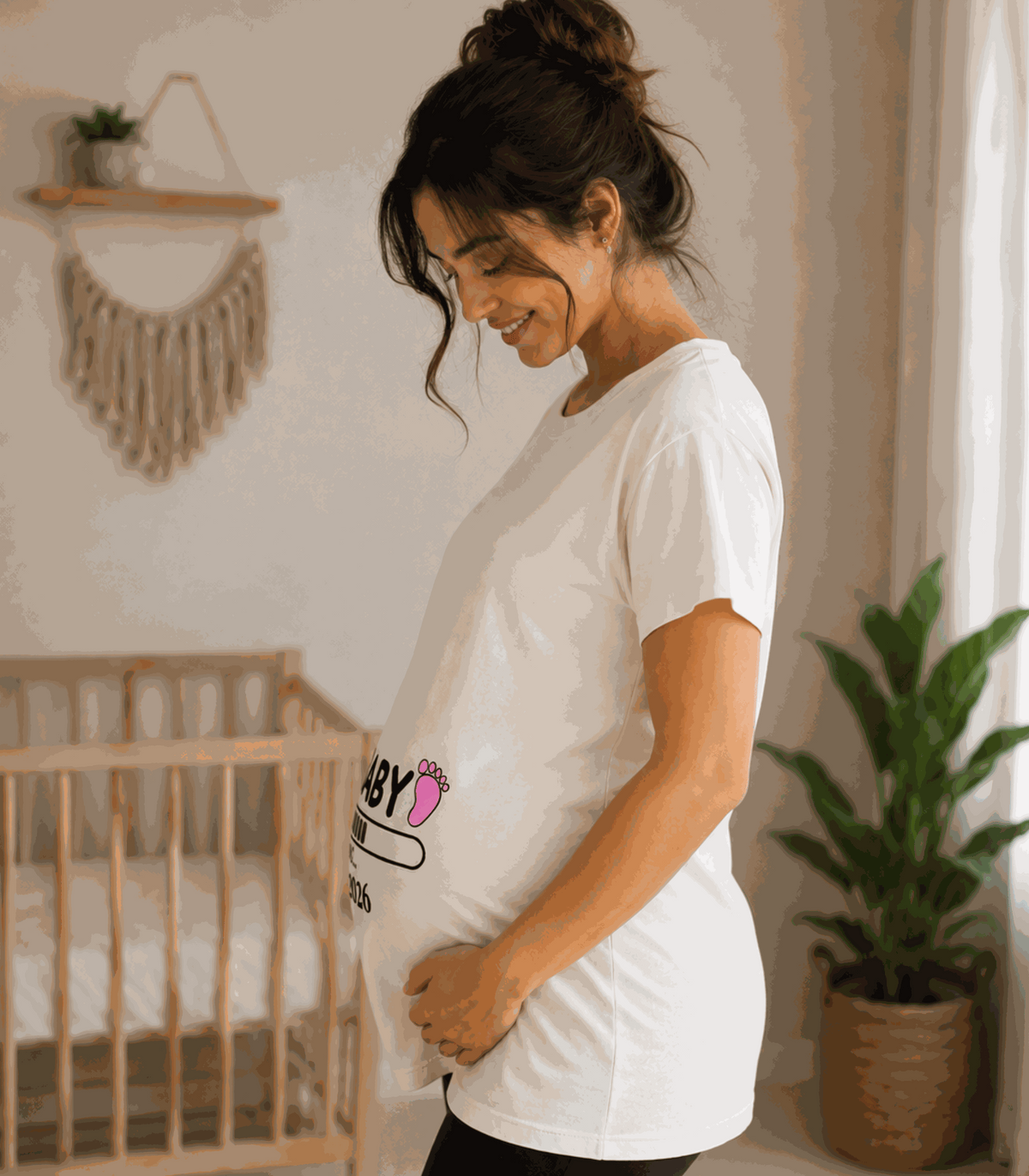 Baby Loading | Women's Off-White T-shirt | Mom To Be