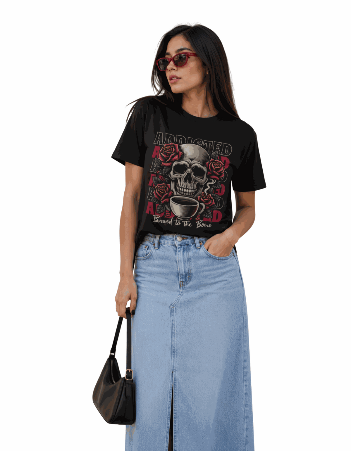 Brewed Addicted | Women's Black T-shirt | Coffee