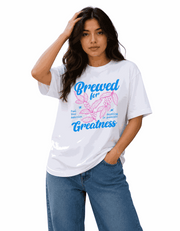 Brewed Greatness | Women's Off-White T-shirt | Coffee