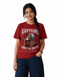 Caffeine Livin Dream | Women's Red T-shirt | Coffee