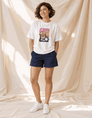 Cats & Coffee | Women's Off-White T-shirt | Coffee