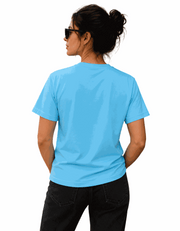 Coffee Before Eye Contact | Women's SkyBlue T-shirt | Coffee