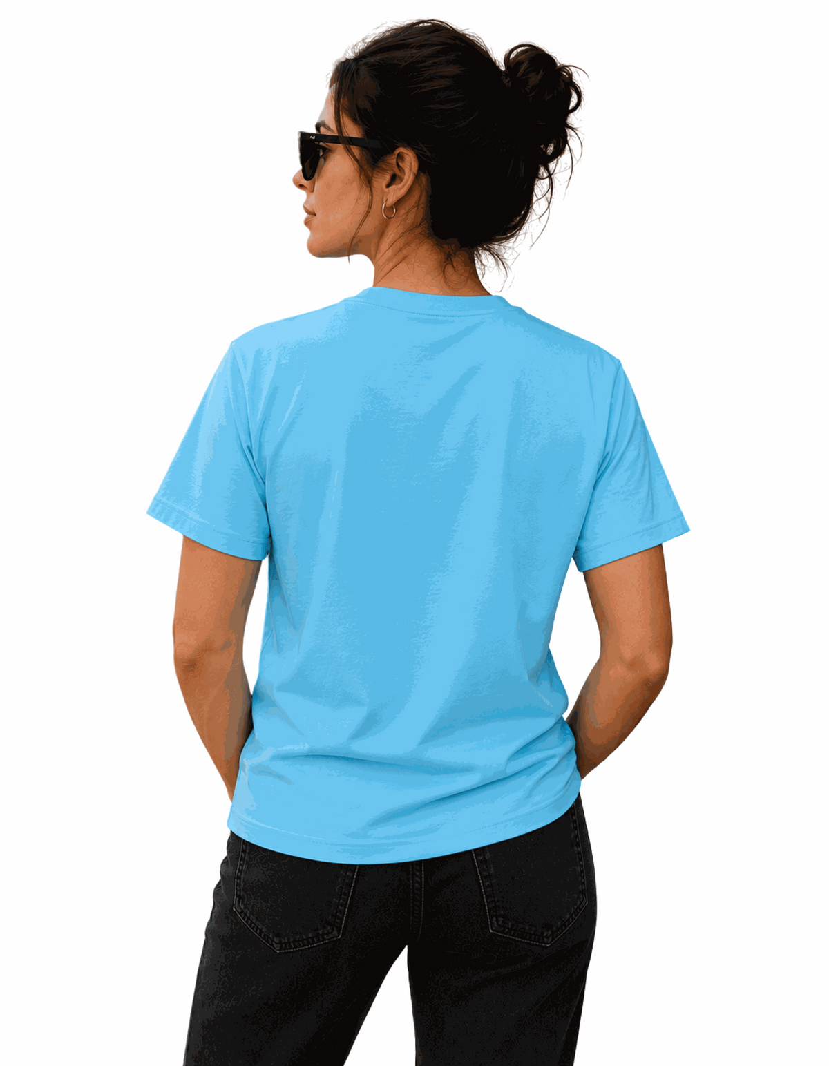 Coffee Before Eye Contact | Women's SkyBlue T-shirt | Coffee