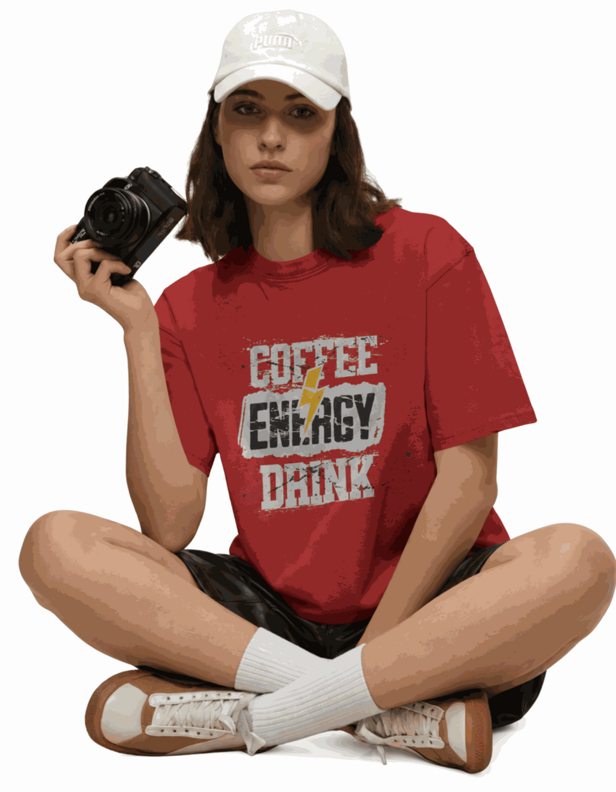 Coffee Energy Drink | Women's Red T-shirt | Coffee