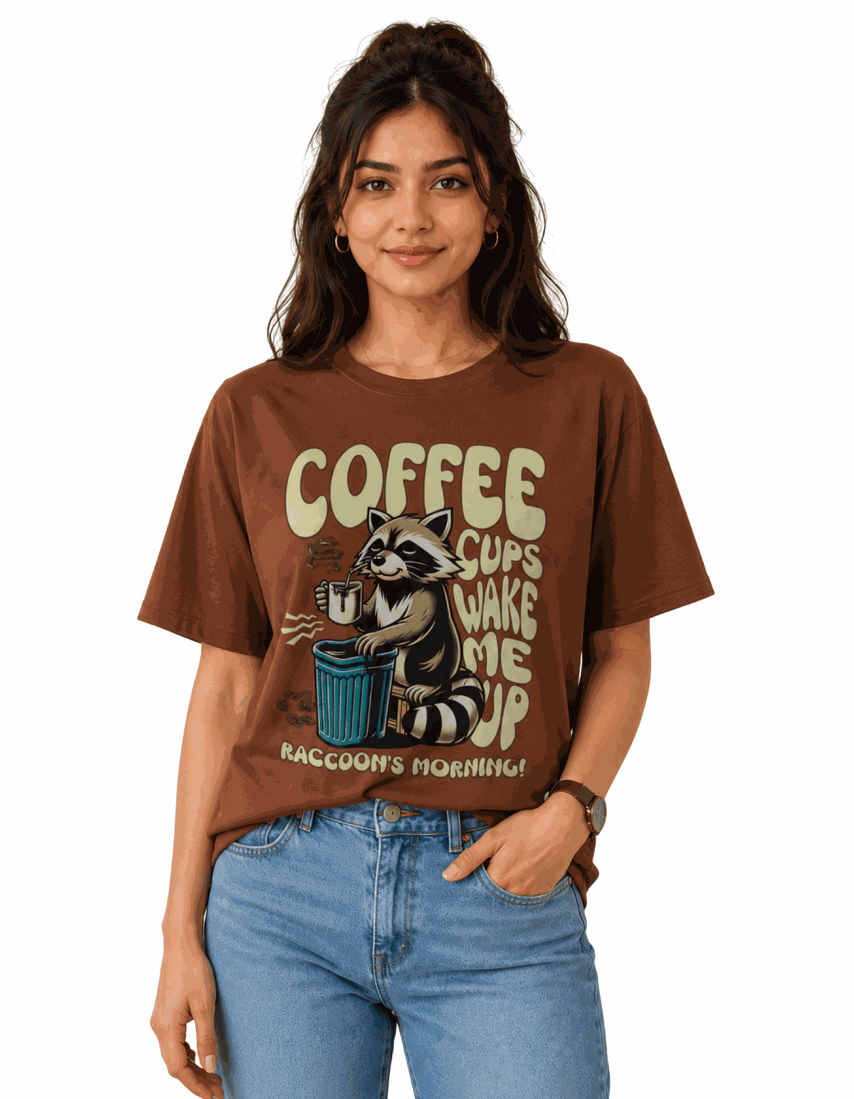 Coffee Wake Me | Women's Rust T-shirt | Coffee