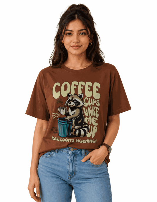 Coffee Wake Me | Women's Rust T-shirt | Coffee
