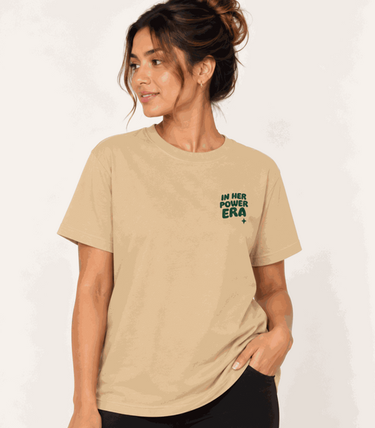 Her Power Era | Women's Beige T-shirt | Mom To Be