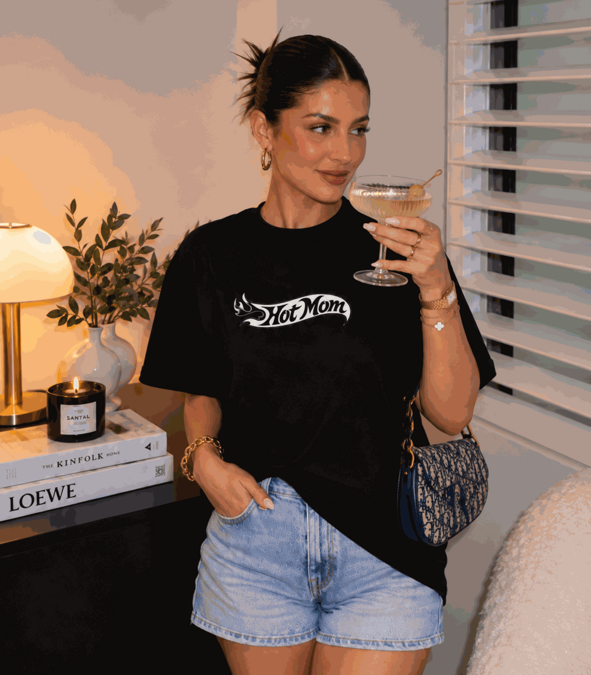 Hot mom | Women's Black T-shirt | Mom To Be
