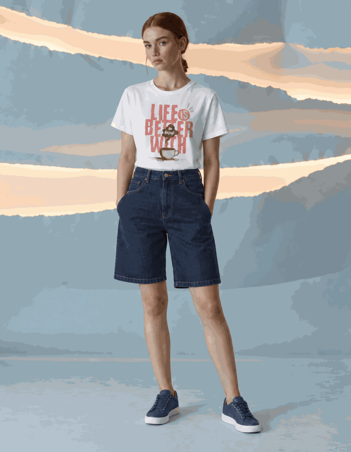 Life Better With Coffee | Women's Off-White T-shirt | Coffee