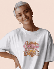 Love Coffee and Dogs | Women's Off-White T-shirt | Coffee
