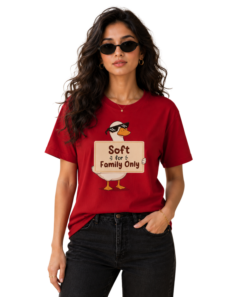 Soft for family only | Women's Red T-shirt | The Sibling Edit
