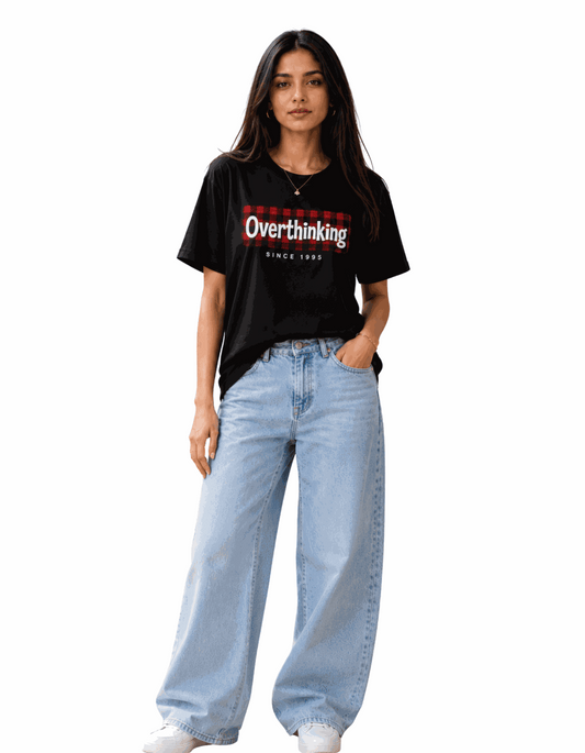 Overthinker | Women's Black T-shirt | The Sibling Edit