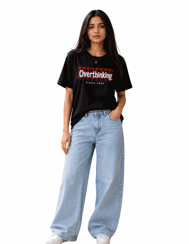 Overthinker | Women's Black T-shirt | The Sibling Edit
