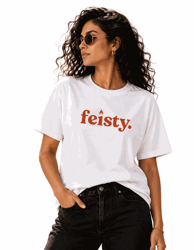 Feisty | Women's Off-White T-shirt | The Sibling Edit