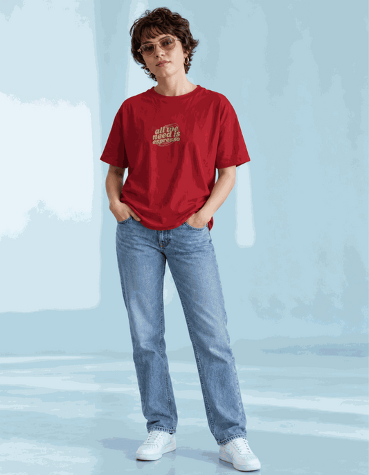 Only Espresso | Women's Red T-shirt | Coffee