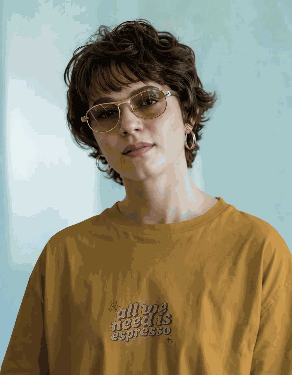 Only Espresso | Women's Mustard T-shirt | Coffee
