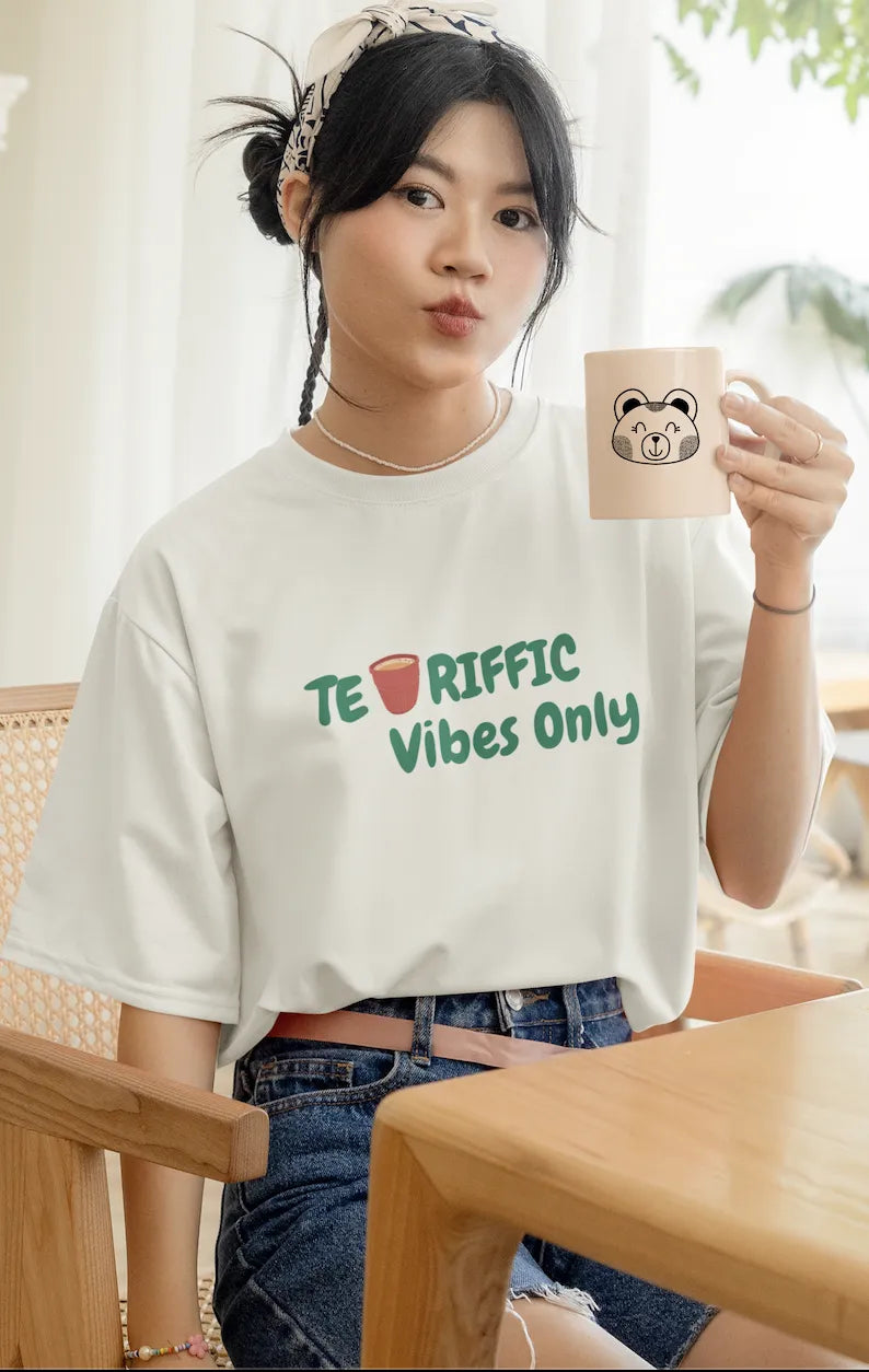"Tea_Riffic Vibes" | Women 's T-Shirt for Tea Lovers