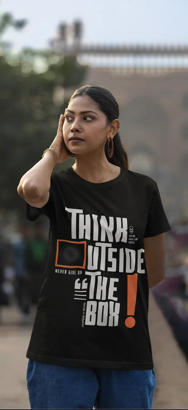 "Think Outside The Box" | Women’s Motivational T-shirt