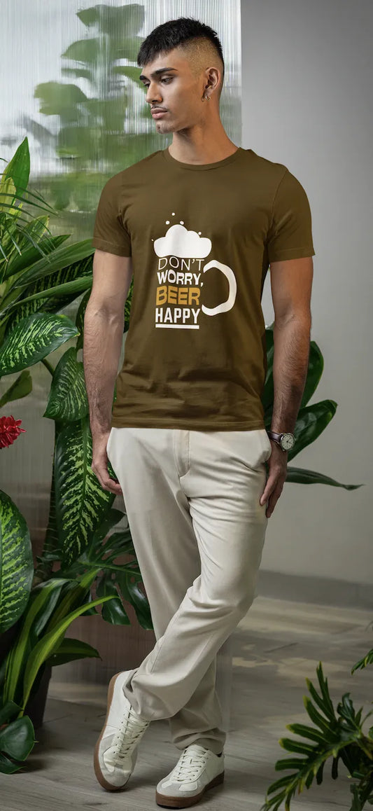 "Don't Worry Beer Happy" | Men 's T-Shirt for Beer Lovers