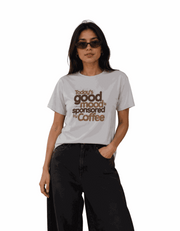 Sponsored By Coffee | Women's Off-White T-shirt | Coffee