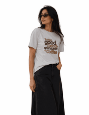 Sponsored By Coffee | Women's Off-White T-shirt | Coffee